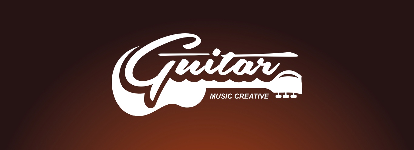 Guitar Music Creative Guitar Music Creative logo on orange background.